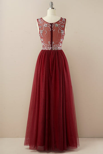 Vestido de baile de tulle de missanga